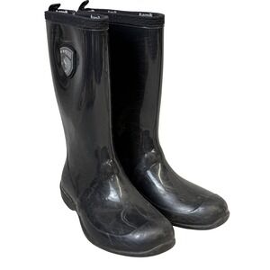 Kamik Boots Mens Size 7 Black‎ Rubber Waterproof Tall Rain Made In Canada